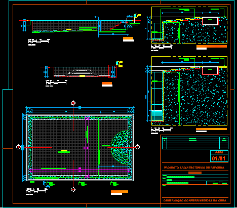 swimming pool details in cad